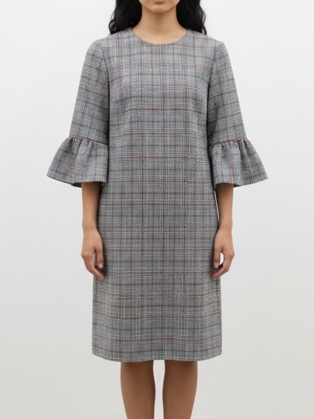 Zara Black and White Plaid Blouse